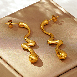 Простые геометрические серьги-гвоздики в форме капли из нержавеющей стали 304&nbsp;TL1493