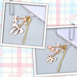 6 шт. 3 стиля сплава эмали и стеклянных бусин мобильные ремешки&nbsp;HJEW-SC0001-92