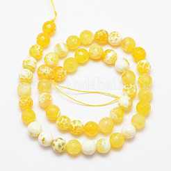 Бусы из натурального огненного агата с потрескиванием&nbsp;X-G-K166-07F-8mm-07