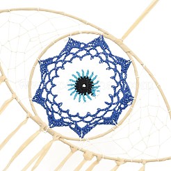 Железная тканая паутина/сетка с подвесками из перьев&nbsp;AJEW-B016-07B