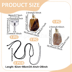 Наборы для самостоятельного изготовления ожерелий с подвесками в виде флаконов духов из натурального тигрового глаза и индийского агата&nbsp;DIY-GA0007-76