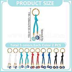 10шт 5 цвета сердечник парашютных шнуров брелок&nbsp;KEYC-GO00018