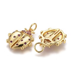 Кулоны из латуни с микропейвом и фиолетовыми фианитами&nbsp;X-ZIRC-Z001-06G