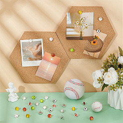 32 шт. 8 стиля спортивной тематики стекло с железными кнопками&nbsp;AJEW-PH01659