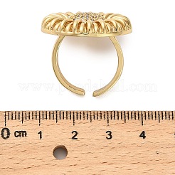 Кольца-манжеты из латуни с микропаве из прозрачных кубических цирконий для женщин&nbsp;RJEW-M098-02G