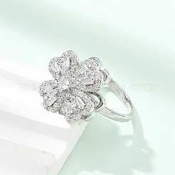 Вращающиеся открытые манжеты-кольца для женщин с клевером&nbsp;LS-RJEW-R007-02P