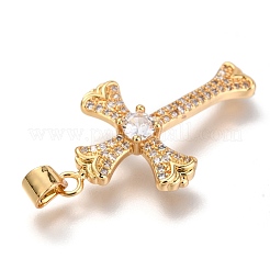 Латунные микропаве прозрачные подвески с фианитом&nbsp;ZIRC-O038-02G