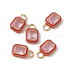 Прямоугольные подвески из розового стекла&nbsp;KK-I696-10G-06