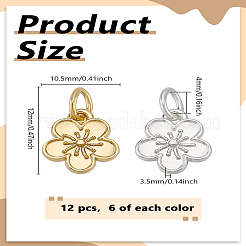 12 шт. 2-цветные подвески из сплава с покрытием для стойки&nbsp;FIND-LP0005-09