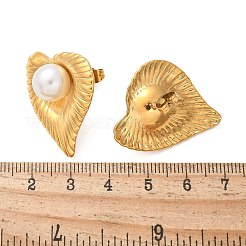 Серьги-гвоздики в форме сердца из нержавеющей стали 304&nbsp;EJEW-L287-064G