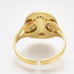 Латунные микро проложить манжеты кольца кубического циркония&nbsp;RJEW-S044-031