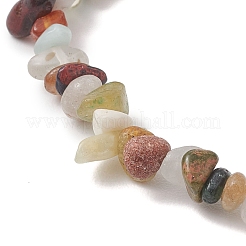 Эластичные браслеты из натуральных смешанных драгоценных камней для женщин.&nbsp;BJEW-JB13237