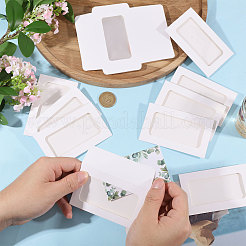 150 шт. прямоугольные бумажные мини-конверты для подарочных карт с полым видимым окном&nbsp;CON-GL0001-06