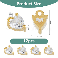 12шт латунные подвески из кубического циркония с микро-паве&nbsp;KK-FH0007-95A