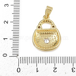 Латунные микропаве прозрачные подвески с фианитом&nbsp;KK-D409-14G