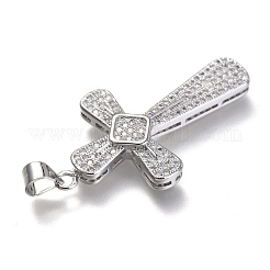 Латунные микропаве прозрачные подвески с фианитом&nbsp;ZIRC-O038-03P