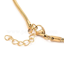 Браслеты-змейки из нержавеющей стали 304 унисекс круглые&nbsp;X-BJEW-H541-02B-G