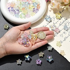 60шт 3 стиля УФ-покрытие прозрачные акриловые бусины&nbsp;MACR-YW0004-71