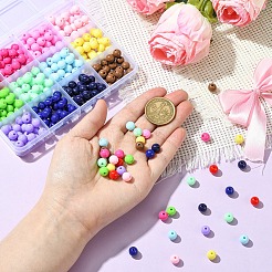 300шт 12 цвета непрозрачные акриловые бусины&nbsp;MACR-YW0003-99