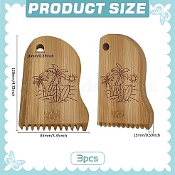 3шт бамбуковая расческа для воска для досок для серфинга&nbsp;DIY-FG0006-74