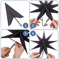 6 шт. 3-х цветная бумажная подвеска в виде звезды&nbsp;HJEW-GF0001-66B