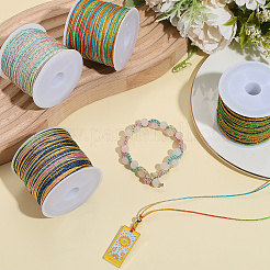 4 рулон 4-цветного сегментно окрашенного круглого нейлонового шнура с китайским узлом&nbsp;WCOR-SC0001-02A