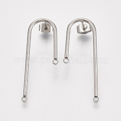 Левая и правая фурнитура для сережек-гвоздиков из нержавеющей стали марки 304&nbsp;LS-X-STAS-S079-143A
