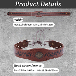 Ободки для волос из искусственной кожи и сплава для женщин и девочек&nbsp;OHAR-WH20009-02A-02