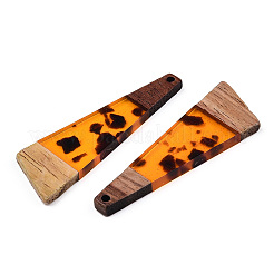 Большие подвески из прозрачной смолы и орехового дерева&nbsp;X-RESI-TAC0017-71-B01