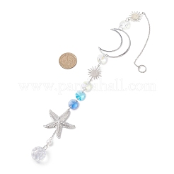 Подвесные ловцы солнца в виде морских звезд из нержавеющей стали и луны из латуни&nbsp;HJEW-JM04623