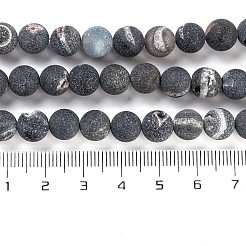 Нити натуральных бус из черного агата друзы&nbsp;G-NH0024-A01-01