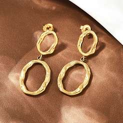 Овальные серьги-гвоздики из нержавеющей стали 304&nbsp;EJEW-I319-02G