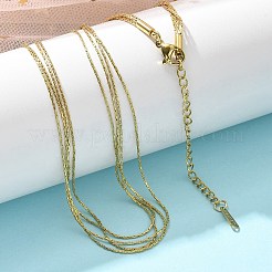 Многорядные ожерелья из нержавеющей стали 304 с цепочкой Boston Link для женщин&nbsp;NJEW-C084-02G