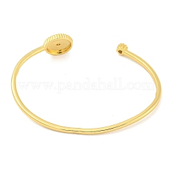 Браслеты с открытыми манжетами из латуни и прозрачным фианитом&nbsp;BJEW-B110-03G-01