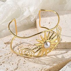 Браслеты-манжеты из нержавеющей стали 304 для женщин&nbsp;BJEW-Z091-07G