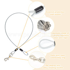 2 шт. 2-цветный удлинитель для поводка для собак из стальной проволоки с защитой от жевания&nbsp;AJEW-GO0001-39