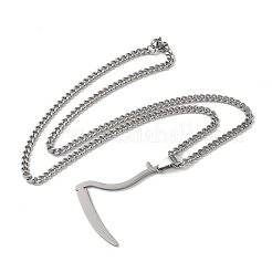 201 кулон из нержавеющей стали с косой и жнецом&nbsp;NJEW-H065-22P