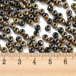 Стеклянные бусины цвета металлик&nbsp;SEED-Z001-C-D11