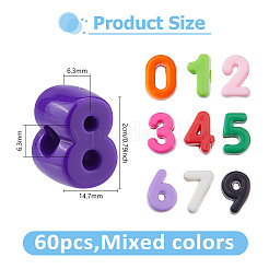 60 шт. Непрозрачные акриловые бусины&nbsp;OACR-DC0001-46