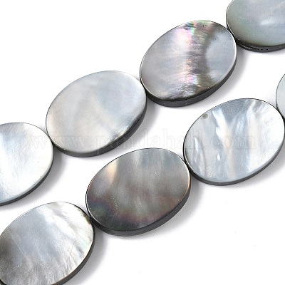 Нити бусин из натуральной черной ракушки для губ BSHE-D300-02-18x25mm-1