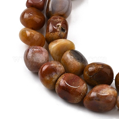 Природные окаменелое дерево бисер пряди G-L621-C11-01-1