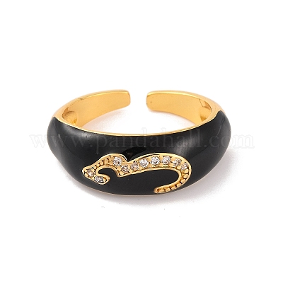 Открытые манжеты из латуни с микропаве номер 3 и прозрачным фианитом RJEW-U009-02A-G-1