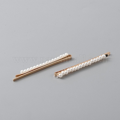 Ферросплавные пластиковые жемчужные бусины заколки для волос&nbsp;FIND-WH0101-04E-1