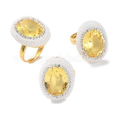 Регулируемые латунные кольца из микро-паве кубического циркония RJEW-K286-03G-1