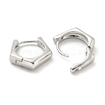 Латунные серьги обруча&nbsp;EJEW-L211-010S-P-1