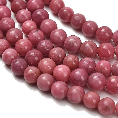 Природные родонит бисер нитей&nbsp;G-F820-K06-4mm-1