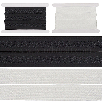 5м 2-цветные полиэстеровые нескользящие силиконовые эластичные захватные ленты для шитья одежды&nbsp;SRIB-GF0001-46-1