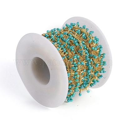 Латунная цепочка из бисера ручной работы CHC-G011-07G-07-1