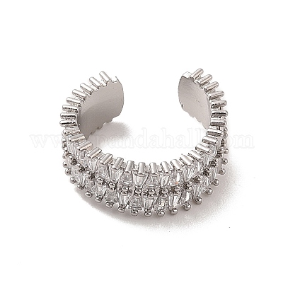 Открытые манжеты из латуни с микропаве кубический цирконий RJEW-R146-13A-P-1