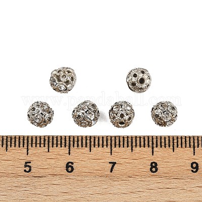 Латунные бусины со стразами &nbsp;RB-A011-6mm-01P-1